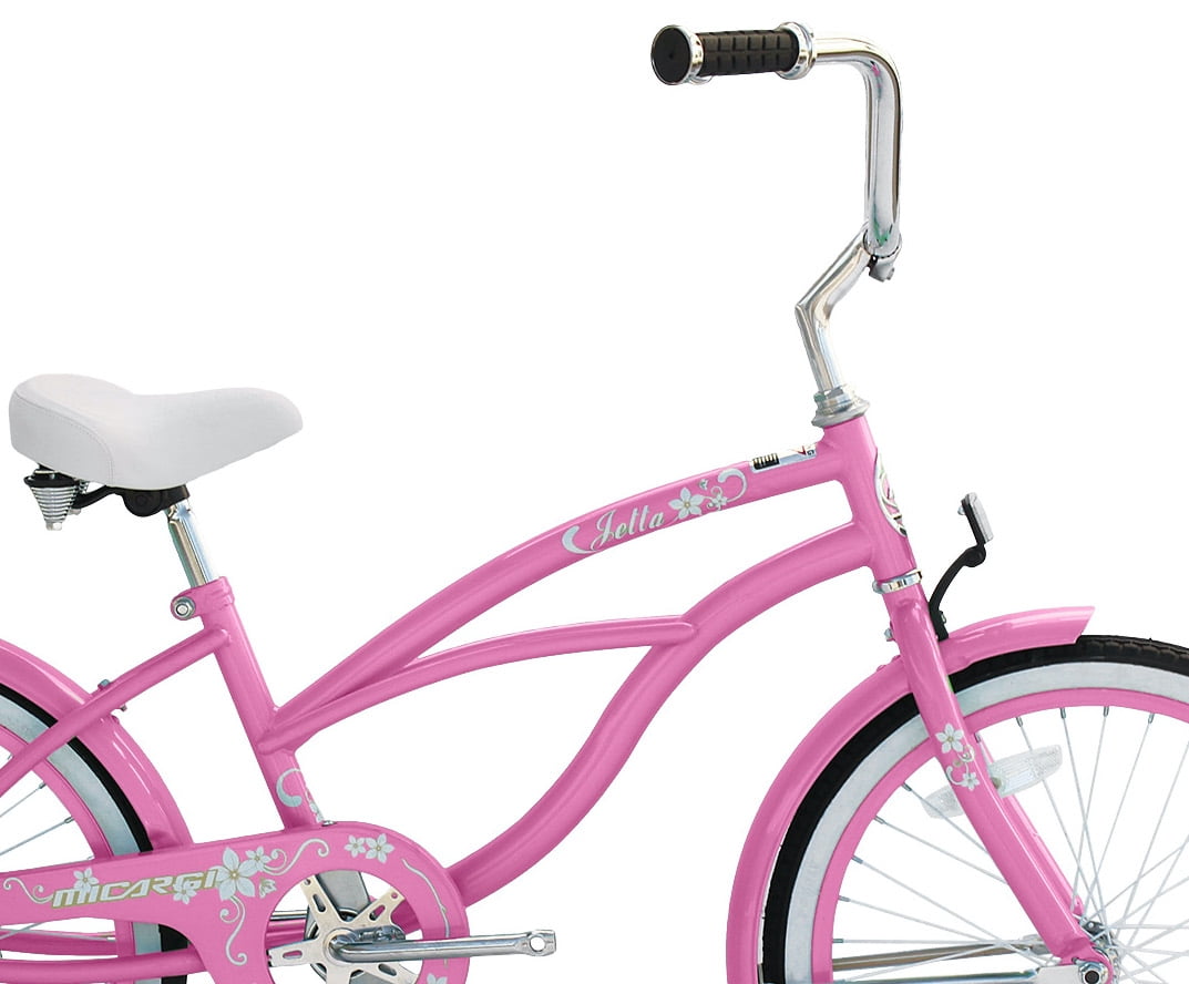 Wonder Wheels 20 Ft. Beach Cruiser Coaster Brake Single Speed Bicycle, Bike, Stainless Steel Spokes One Piece Crank Alloy Pink Rims 36 H - Pink