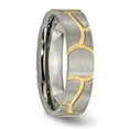 thumbnail image 4 of Titanium Brushed Yellow IP-plated 6mm Grooved Band, 4 of 7