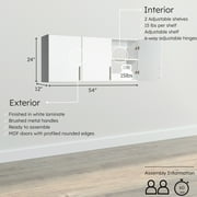 Prepac Elite 54 Wall Cabinet, White