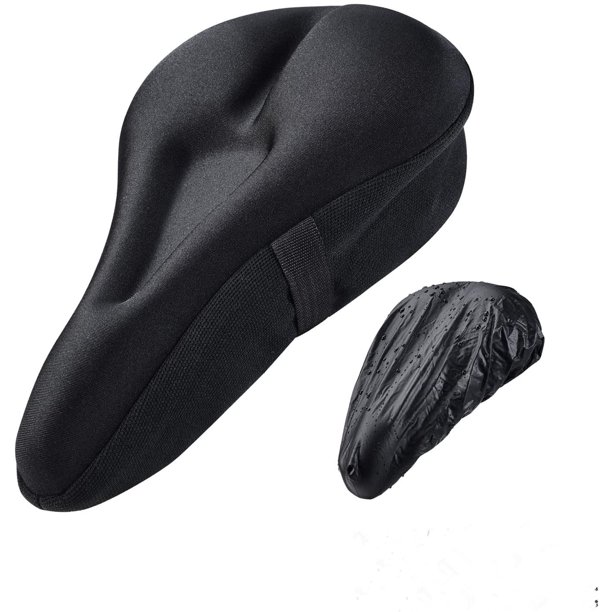 Funda de cojín para asiento de bicicleta: funda de gel acolchada para asiento de bicicleta para hombres y mujeres, funda de cojín para asiento de bicicleta de ejercicio extra suave, para exteriores e
