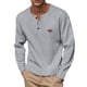 thumbnail image 1 of pstuiky Camisas casuales de manga larga para hombre, Camisa informal de manga larga con botones y cuello redondo para hombre Tops de hombre xl, 1 of 8