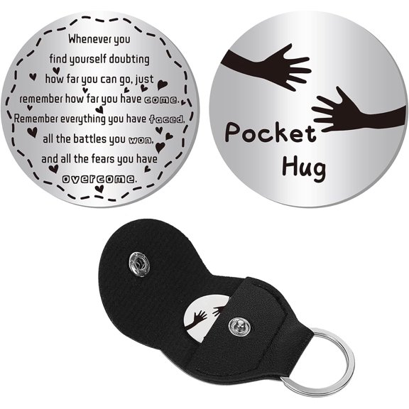 Pocket Hug Token Inspiration Gift Long Distance Relationship Keepsake Sided Material Imitation Leather