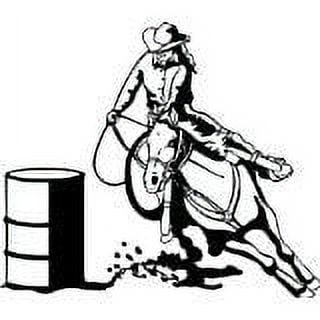 Barrel Racing - Living Room - Picture Art - Peel & Stick Vinyl Wall Decal Sticker 16x16