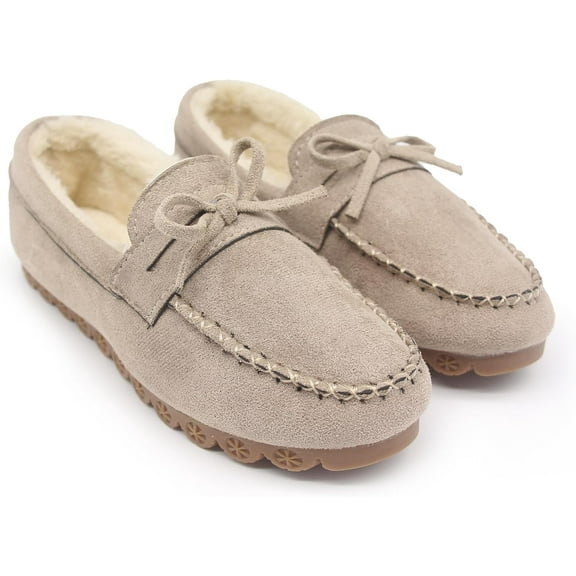 Icosilify Cosy Winter Moccasins House Slippers For Women: Warm Fur Fuzzy Indoor & Outdoor Walking Womens & Ladies Shoes