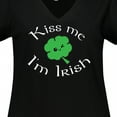 thumbnail image 4 of Inktastic Kiss Me I'm Irish Women's Plus Size V-Neck T-Shirt, 4 of 5