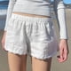 thumbnail image 2 of Pantalones cortos de pijama con estampado de cuadros suaves y botones en la parte delantera para mujer - Ropa de dormir con cintura elástica, 2 of 8