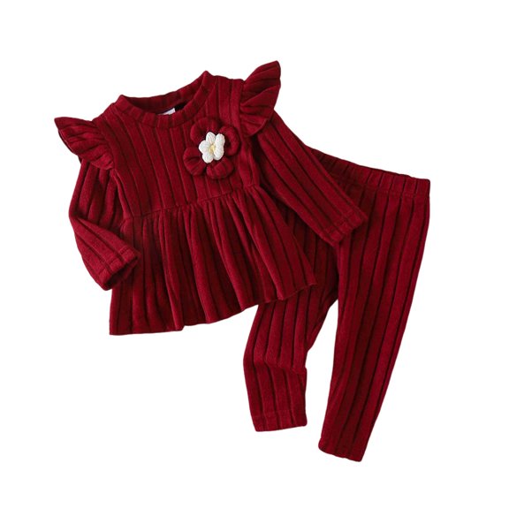 gibobby Toddler Baby Girl Clothes Fall Winter Outfits Infant Girl Sweatshirt Top 9 12 18 24 Months 2t 3t Pants Set
