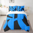 thumbnail image 2 of Manfei Neon Geometric Bedding Sets King Size,Modern Abstract Art Comforter Sets with Sheets,Darkblue Black Bed in a Bag King Size,Microfiber Room Decoration Reversible,7-Piece, 2 of 7