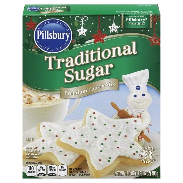 Pillsbury Holiday Cookie Mix Traditional Sugar 17 5 Oz Walmart Com Walmart Com