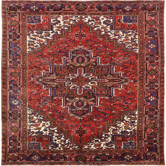 Ahgly Company Machine Washable Indoor Square Industrial Modern Dark Almond Brown Area Rugs, 4' Square