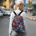thumbnail image 7 of FORMRS Mini Backpack Purse for Women Quilted Travel Daypack Casual Shoulder Bag, Purple Dragon Scales Pattern, 7 of 7