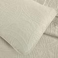 thumbnail image 6 of Chezmoi Collection Austin King Oversized Bedspread Set, 3-Piece Lightweight Microfiber Quilted Coverlet for All Seasons, Ivory, 6 of 9