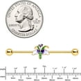 thumbnail image 3 of Body Candy Womens 14G PVD Stainless Steel Helix Iris Flower Industrial Barbell 1 1/2, 3 of 3
