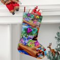 thumbnail image 2 of Dora-South Park Tema: Calcetines de Navidad, fino lino blanco para colgar en escaleras y chimenea, decoración navideña para el hogar, regalo de Navidad. 54cm × 38cm, 2 of 5