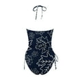 thumbnail image 5 of MKLEKYY Trajes De Baño Mujer 2 Piezas Women'S Fashionable Summer Maple Leaf Line Print Sexy Lace Up Split Swimsuit, 5 of 5