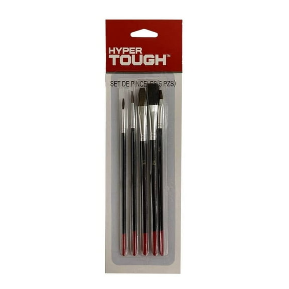 Juego de Pinceles para Pintar Hyper Tough Negro 5 Piezas