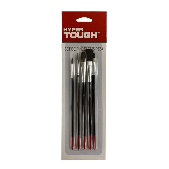 Juego de Pinceles para Pintar Hyper Tough Negro 5 Piezas