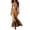 Brown, variant on Women's Suede Dress, Western Style Long Sleeve Zip Up Bodycon Midi Dress with Belt and Slit, Fall Slimming Party Dress for Evening, Date Night and Special Events Orange XXXL