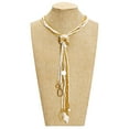 thumbnail image 3 of BOCAR Long Seed Beaded Multi Strand Necklace,10 Multiple Statement Long Bib Necklace with Tie Knot for Women Jewelry (N0102-Natura), 3 of 6