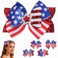 thumbnail image 6 of TOWED22 4th of July Bow Hair Clips Glitter Independence Day Hair Bow Clip Patriotic Red White Blue Bows,Hair Accessories for Parties(Blue), 6 of 7