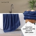 thumbnail image 4 of Juego de toallas de baño LANE LINEN 100% algodón, paquete de 4 unidades, 35 x 66 cm, azul marino, 4 of 9