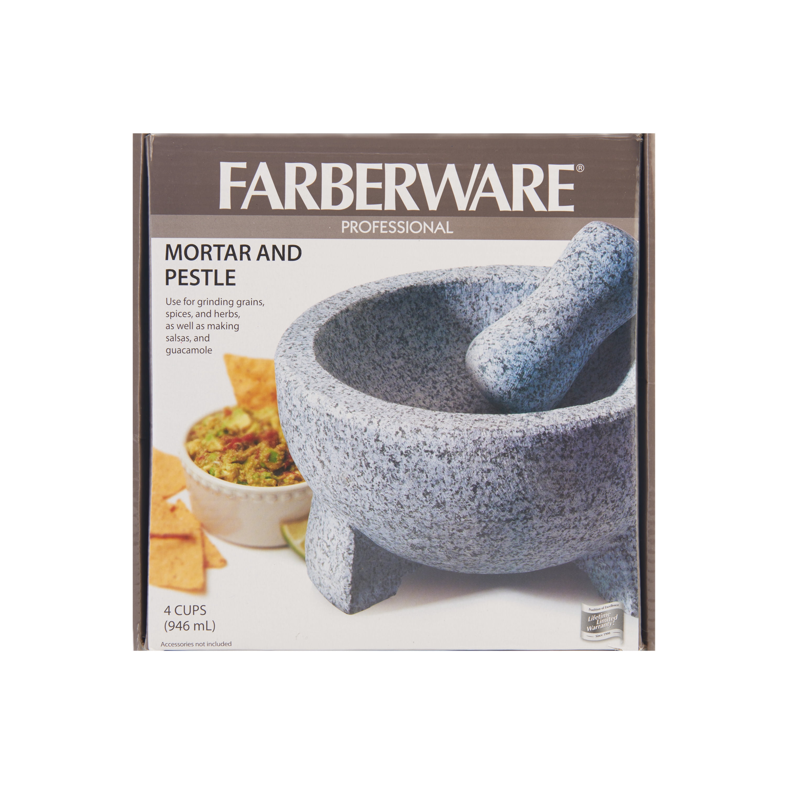 Farberware Professional Large Granite Mortar & Pestle, Molcajete