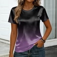 thumbnail image 5 of Womens Satin Summer Tops Short Sleeve Gradient Blouses Crew Neck Shirts Business Casual Outfits Fashion Clothing 2026, XL, 5 of 8