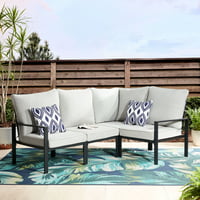 4-Piece Mainstays Asher Springs Outdoor Sectional Sofa Set (Light Gray)