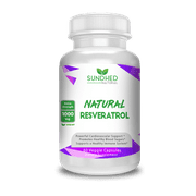 Sundhed Natural Resveratrol - Powerful Antioxidant Supplement Extract for Anti-Aging, Fortifying Immune System, Heart Health and Weight-Loss 1,000mg - 30 Day Supply