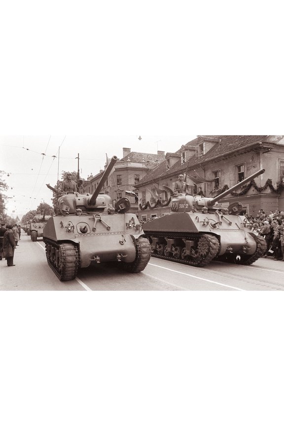 24x36 gallery poster, M4 Sherman Tank Ljubljana First May 1961