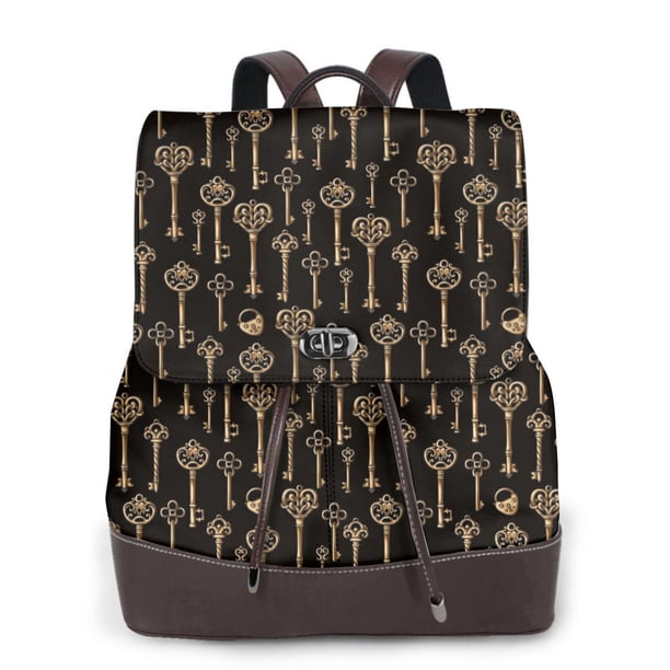 Disketp Keys Mochila de Cuero para Mujer, Bolso de Espalda Antirrobo con Estilo para Viaje, Trabajo y Uso Diario