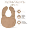 thumbnail image 3 of Comfy Cubs Muslin Cotton Baby Bibs, 8 Pack, Adjustable with Easy Snaps, Soft & Absorbent, Cedar, 3 of 4