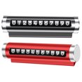 thumbnail image 1 of 2pcs Car Temporary Parking Card Aluminum Alloy Adjustable Car Phone Number Plate, 1 of 9