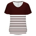 thumbnail image 6 of fatyb Womens Summer Tops V Neck Casual T Shirts Printed Short Sleeve Side Ruched Summer Blouses for Women, 6 of 6
