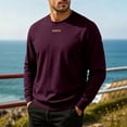 thumbnail image 4 of Men's Crewneck Sweatshirt Casual Solid Pullover Hoodless Standard Fit Athletic Work Out Gym Sweat Shirts, 4 of 9