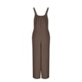 thumbnail image 6 of ZQUUVOU Women's Jumpsuit Casual Solid-Color Button Pocket Long Trousers(Brown,M), 6 of 7