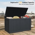 thumbnail image 4 of Alvantor Outdoor Storage Box Waterproof Resin Lockable Patio Deck Box Black, 180 Gallon, 4 of 5