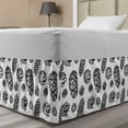 thumbnail image 1 of Evergreen Bed Skirt, Close Up Detailed Sketch Art Motifs of Pine Cones Pencil Drawn Like, Elastic Bedskirt Dust Ruffle Wrap Around for Bedding Decor, 4 Sizes, Charcoal Grey and White, by Ambesonne, 1 of 2