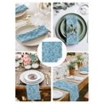 thumbnail image 3 of Light Blue Teal Cloth Napkins Set of 4 Reusable Dinner Napkins, Retro Botanical Abstract Art Cocktail Napkin Washable Table Napkins for Wedding/Holiday Party/Baby Shower 20"x20", 3 of 7