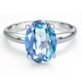 thumbnail image 3 of Gem Stone King PLAT-900 Platinum Millennium Blue Mystic Quartz Engagement Ring for Women | 3.00 Cttw | Oval 10X8MM | Gemstone Birthstone | Size 7, 3 of 6