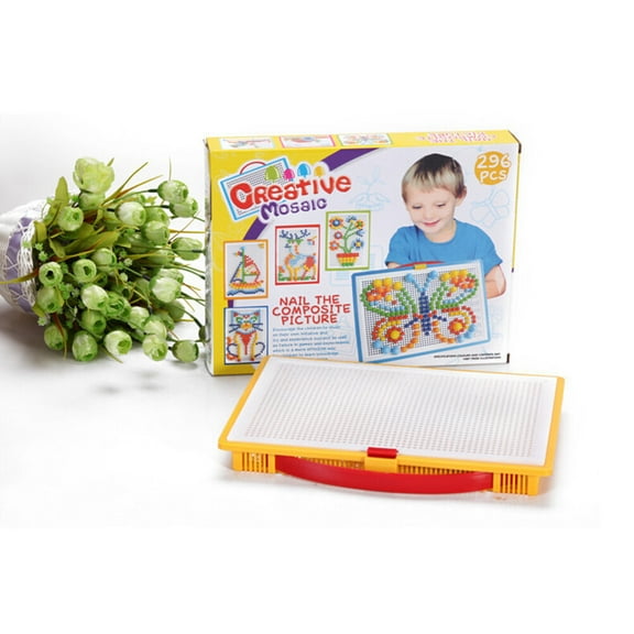 Nail Puzzle Mushroom Nails Toy Assorted Color 296pcs 11.4x8.3x1.4in Plastic