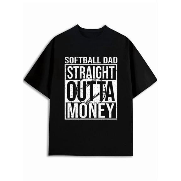 Greenink Softball Dad Money T-Shirt Mens t-shirts black elegantly short t shirts For summer Fall Unique Design Unisex Shirt Graphic Tee tshirts