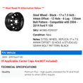 thumbnail image 2 of Steel Wheel - Black - 17 x 7.5 Inch - 44mm Offset - 12 Hole - 6 Lug - 135mm Bolt Pattern - Compatible with 2004 - 2019 Ford F-150 2005 2006 2007 2008 2009 2010 2011 2013 2014 2016 2017 2018, 2 of 2