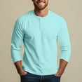 thumbnail image 5 of Lumtrix Men's Long Sleeve Baseball Solid T-Shirts Henley Shirts for Men Casual Cotton Sport Athletic Jersey Tee Tops Light Blue XXL, 5 of 8