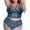 Blue, variant on TRUBKH Pajama Set romper Push Up Bustier Crop Top Lace High Waisted Bra 2 Piece Comfortable Seamless Casual Waisted Bikini Adjustable Strap Tummy 2 Piece Underwear Square Neck Blue L