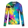 thumbnail image 5 of Tops for Men Printed Long Sleeved Tie-dye Round Neck Casual Sweatshirts Top,Mens Blouse Multicolor10 XXXXXL, 5 of 5