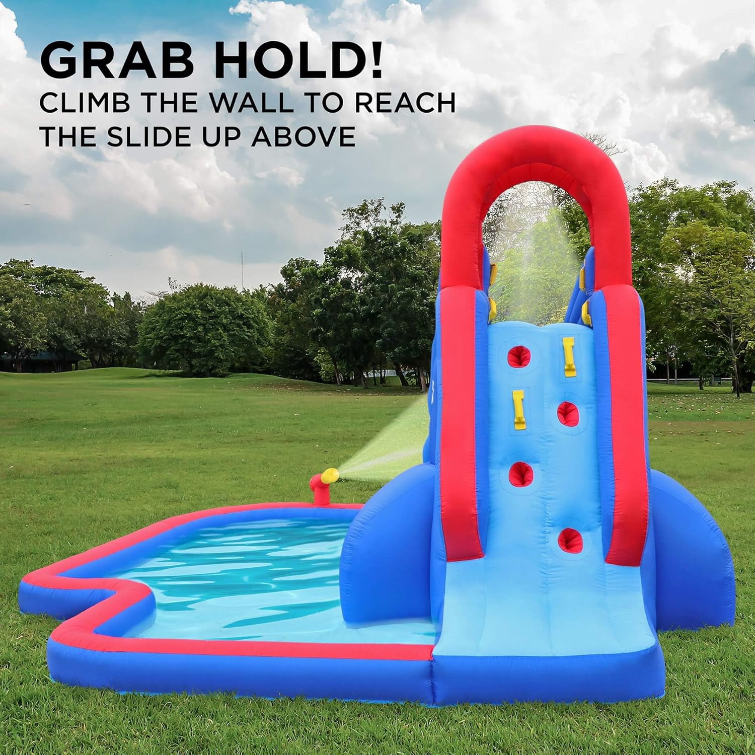 Sunny & Fun Fun Inflatable Kiddie Water Slide with Pool for Backyard