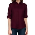 Weardear Womens Smooth WrinkleFree Button Down Shirts Solid Long