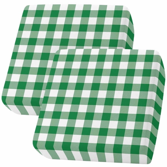 Couch Cushion Covers Green Buffalo Check Plaid Sofa Cushion Cover Stretch Seat Covers Farmhouse Style Sofa Slipcovers Soft Furniture Protector for Sectional Sofas Living Room Small-2 Pieces