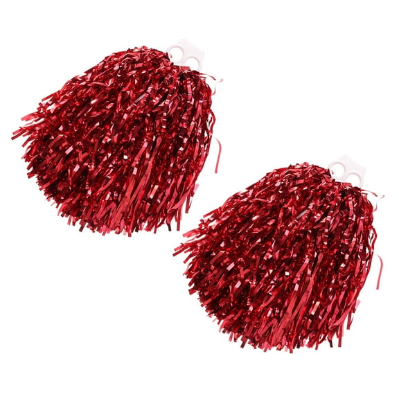 Worgeous pom poms Cheerleading Poms Plastic Red College Cheering Sports Events 1 Pair 11*11*2in